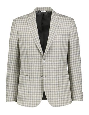 Gentiluomo Bruin/beige geruite blazer slim fit