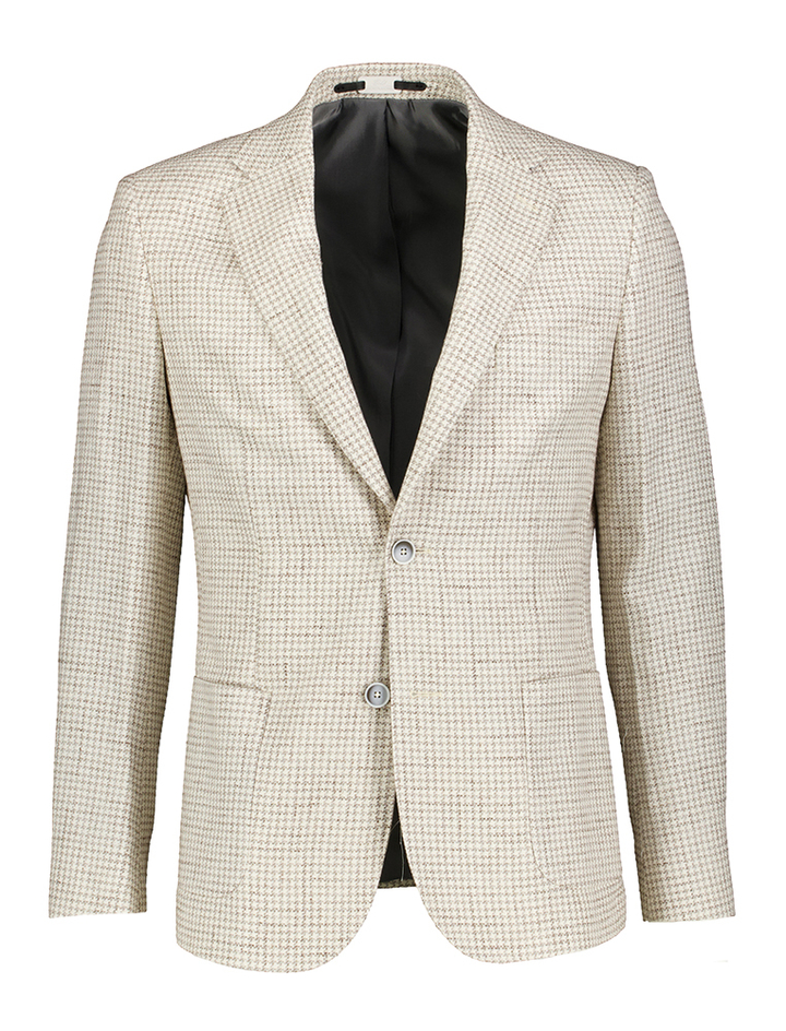 Beige blazer met ruit motief Fashion Fit Gentiluomo 