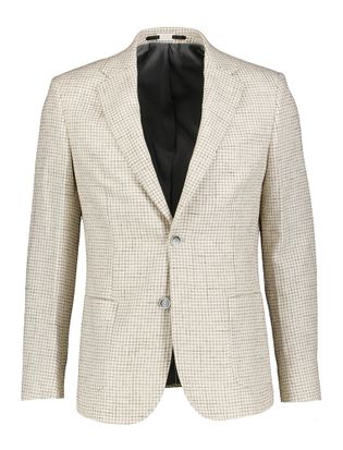 Gentiluomo Beige blazer met ruit motief Fashion Fit