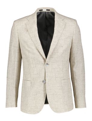 Beige blazer met ruit motief Fashion Fit Gentiluomo