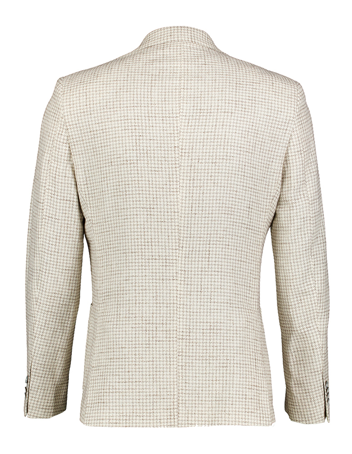 Beige blazer met ruit motief Fashion Fit Gentiluomo 