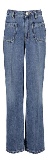 Blauwe jeansbroek straight fit met zakken vooraan Bellerose