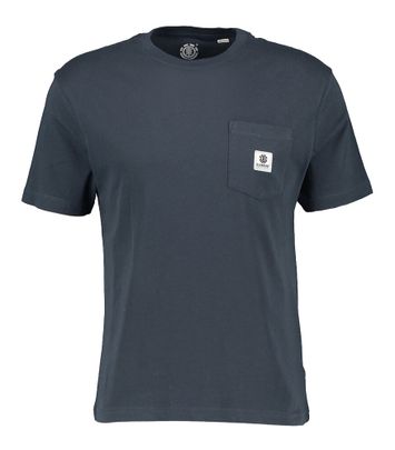 Donkerblauwe katoenen t-shirt met borstzakje Element
