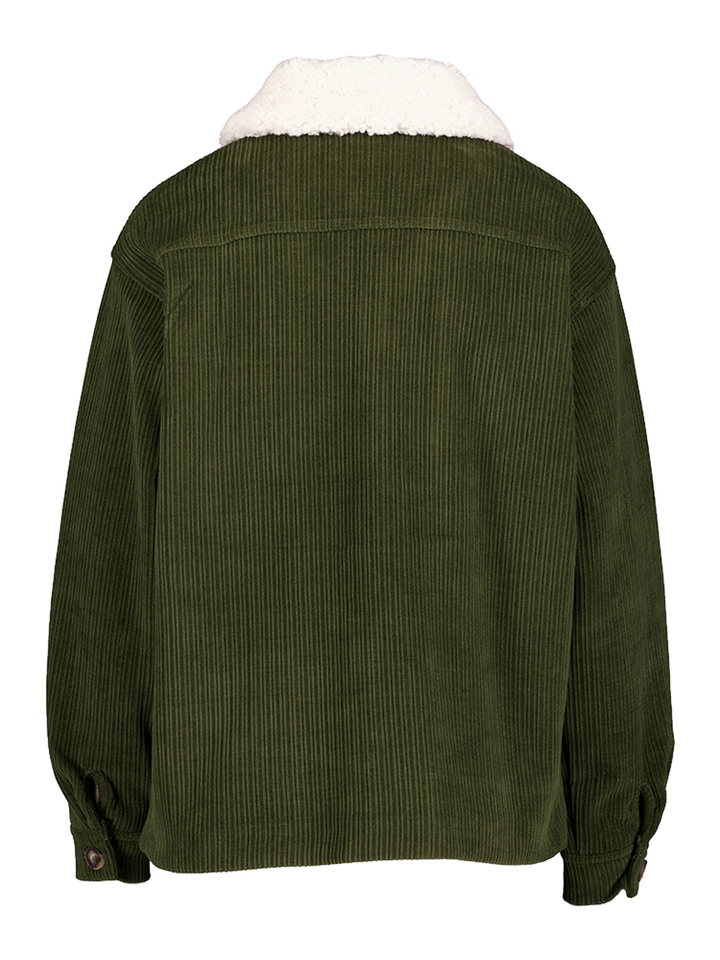 Kaki groene binnen jas in ribfluweel
