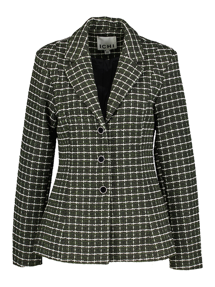 Groene blazer met ruit motief Ichi