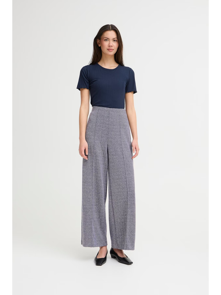 Blauwe broek met print Kate Ichi