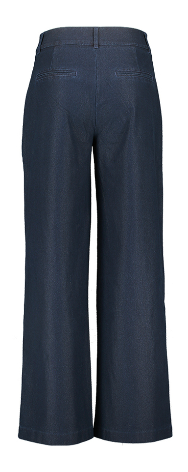 Blauwe wijde broek in jeanslook Ichi 