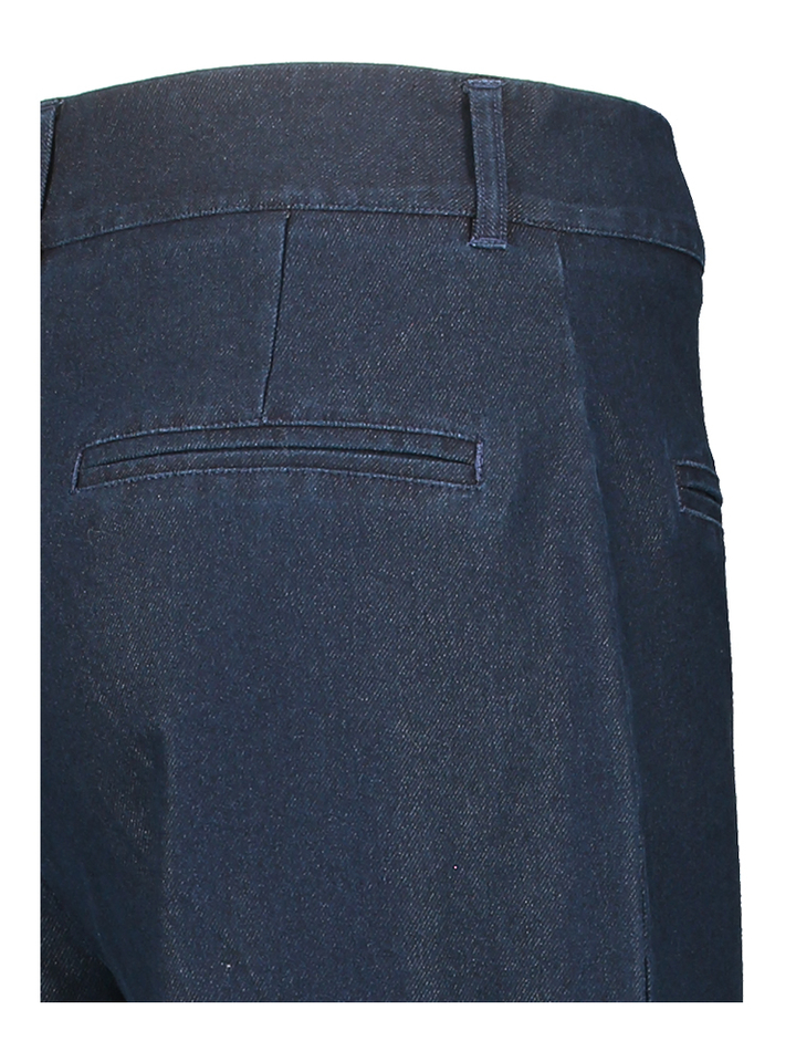 Blauwe wijde broek in jeanslook Ichi 