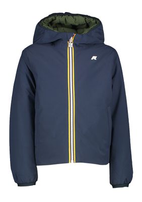 Donkerblauwe en kakigroene reversible jas met kap Jack St Warm Double K-Way
