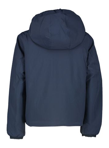 Donkerblauwe en kakigroene reversible jas met kap Jack St Warm Double K-Way