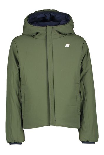 Donkerblauwe en kakigroene reversible jas met kap Jack St Warm Double K-Way