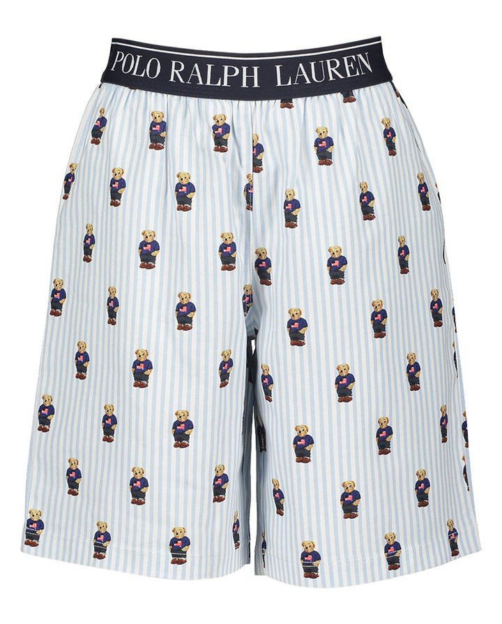 Pyjamaset met witte t-shirt en short in Polo Bear print Ralph Lauren