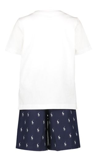Pyjama met shortje bedrukt met merklogo Ralph Lauren