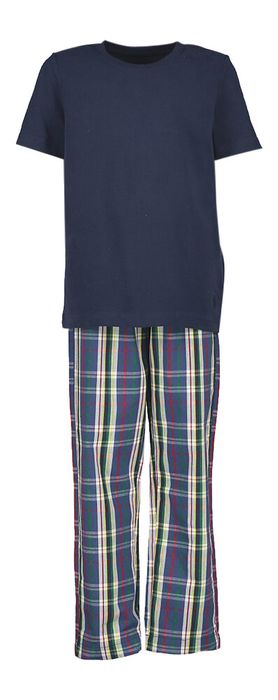 Pyjamaset met donkerblauwe t-shirt en multicolor geruite broek Ralph Lauren