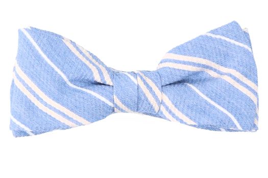 Jeanskleurige vlinderdas met beige strepen Bobbie Blue Bay