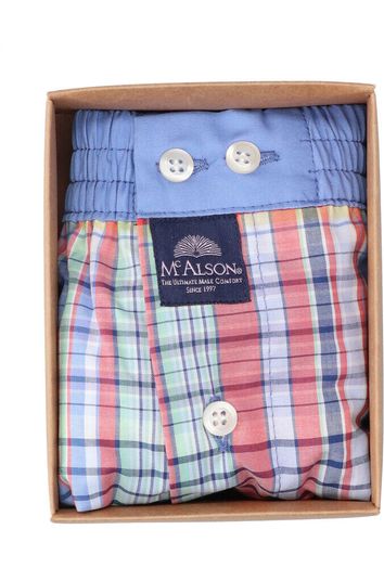 Blauw met roze  boxershort Mc Alson