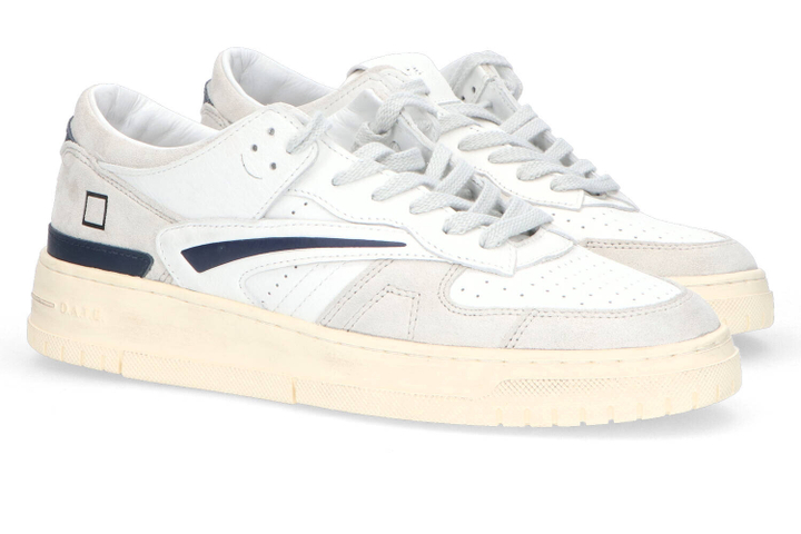 Witte lage sneakers met blauw detail Torneo D.A.T.E