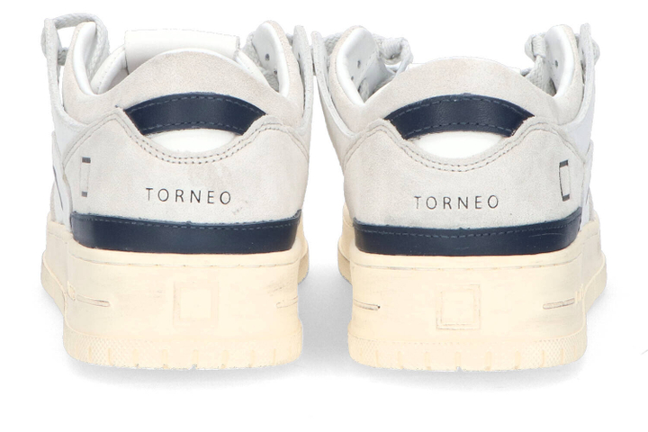 Witte lage sneakers met blauw detail Torneo D.A.T.E