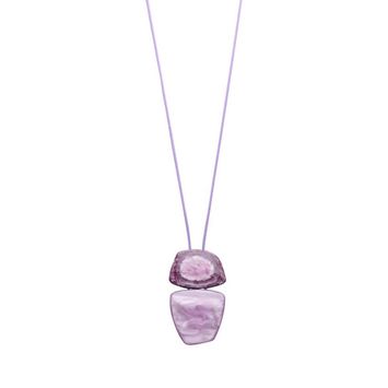 Lila platte stenen hanger ketting Kodi Les Cordes