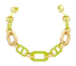 Les Cordes Limoengroene en gouden schakelketting Desro
