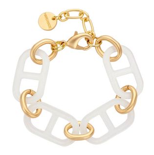 Les Cordes Witte en gouden schakelarmband Desro AB