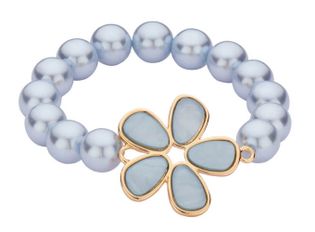 Les Cordes Grijze parel en bloemenarmband Karsten