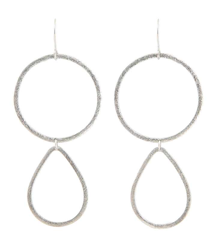 Zilver oorbellen met ruches Laurence Delvallez 