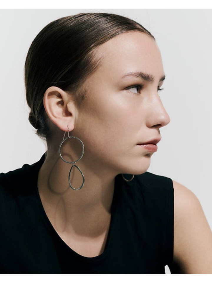 Zilver oorbellen met ruches Laurence Delvallez