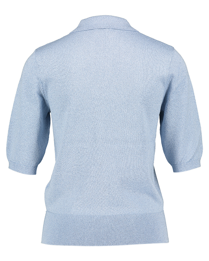 Lichtblauwe polo met glitter en korte mouwen Lui Jo 