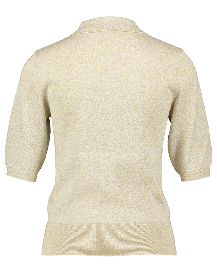 Gouden polo met glitter en korte mouwen Lui Jo