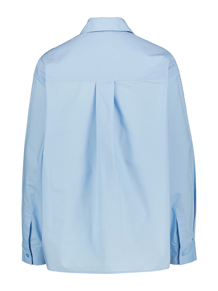 Blauwe katoenen bloes met strass detail Liu Jo 