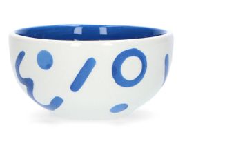 Abstract madness blauwe en witte bowl Que Rico