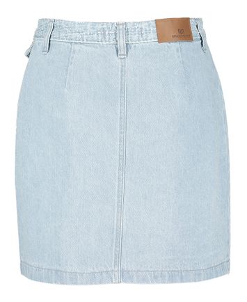 Lichtkleurige korte jeansrok met goudkleurige knopen Rinascimento