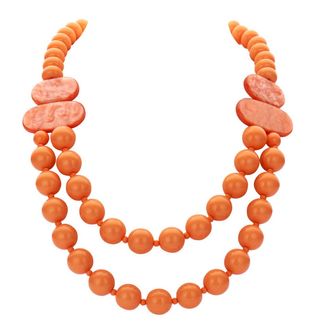 Les Cordes Dubbele oranje parelketting Kenan