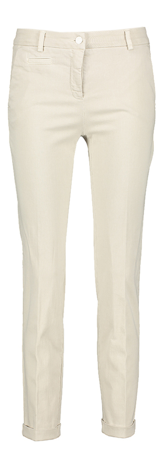 Licht beige slim fit chino broek Stella Cambio