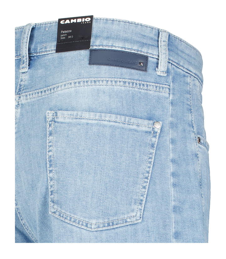 Blauwe wide leg jeans Piper Patch