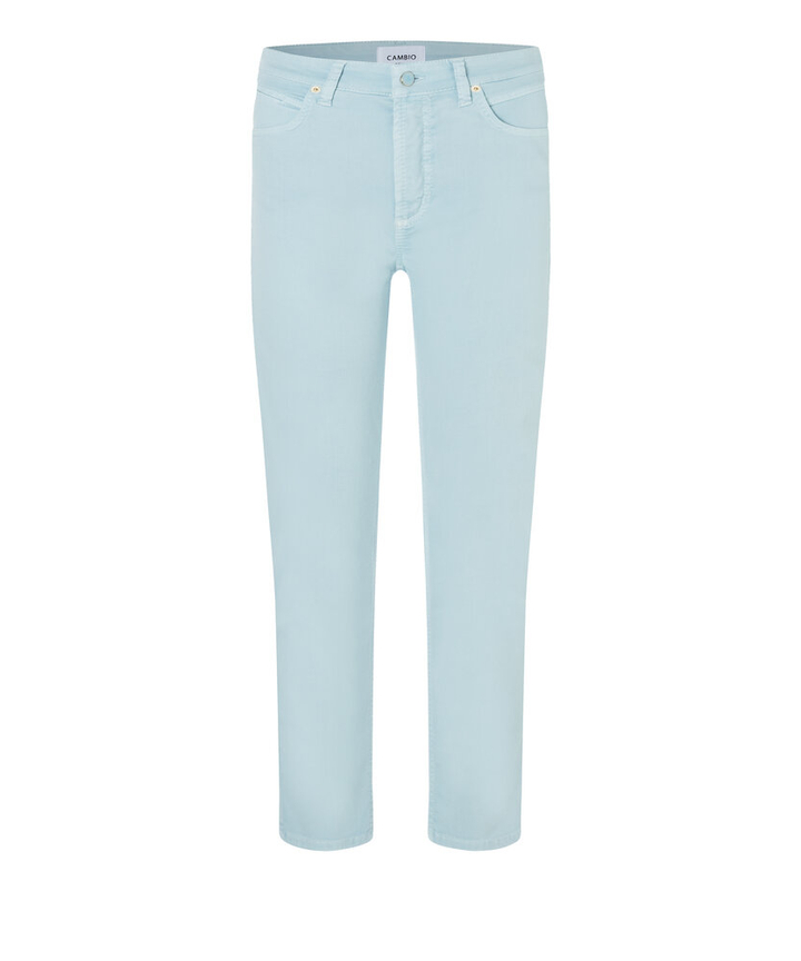 Lichtblauwe cropped slim fit broek Piper Cropped Cambio 