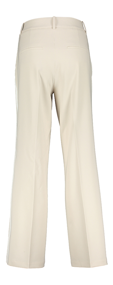 Licht beige losvallende broek met witte strepen Amelie Cambio