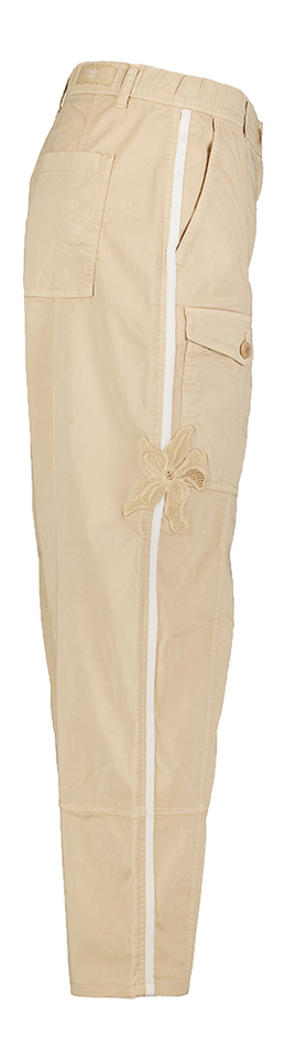 Beige cargo broek met bloemen structuur Orange Cambio