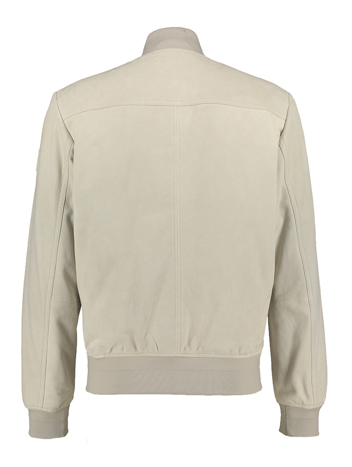 Greige jas in suède met rits Joflag Hugo Boss