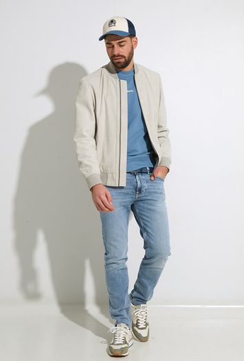 Greige jas in suède met rits Joflag Hugo Boss