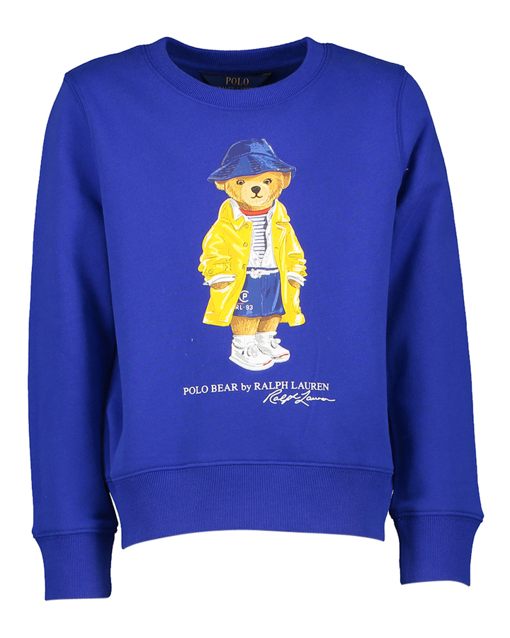 Kobaltblauwe sweater met beer Ralph Lauren 