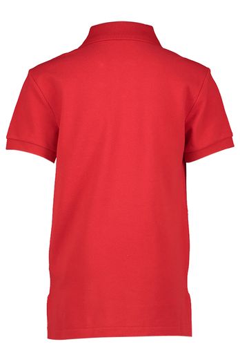 Rode polo met blauw merklogo Ralph Lauren 