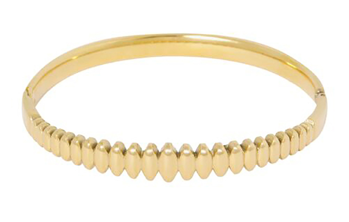 Gouden geribbelde bangle Ellen Beekmans 