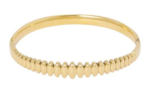 Gouden geribbelde bangle Ellen Beekmans