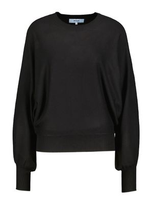 Zwarte pull met ronde hals en vlindermouwen Dana Minus