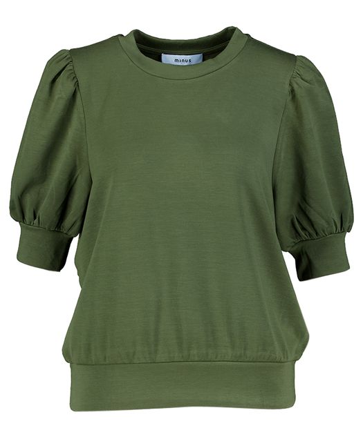 Groene pull met korte pofmouwen Livana Minus