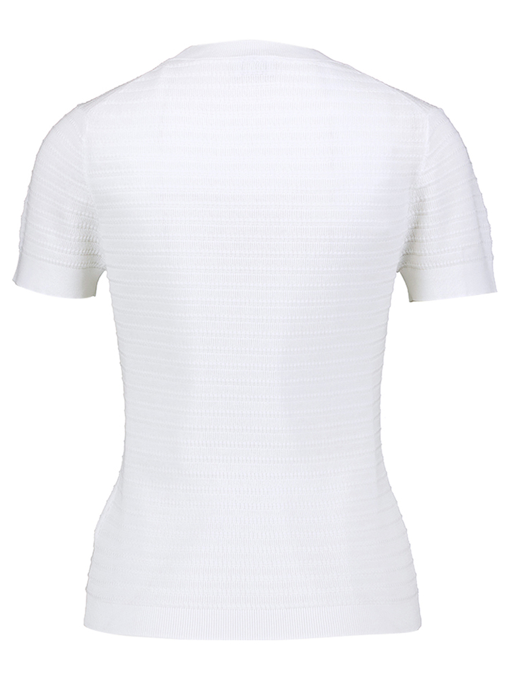 Ecru katoenen gebreide fijne t-shirt Moglini Drykorn