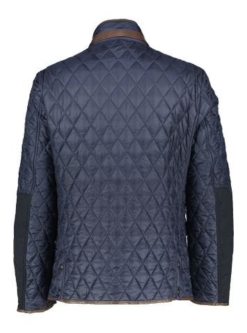 Donkerblauwe puffed jacket met knopen Leonido Milestone