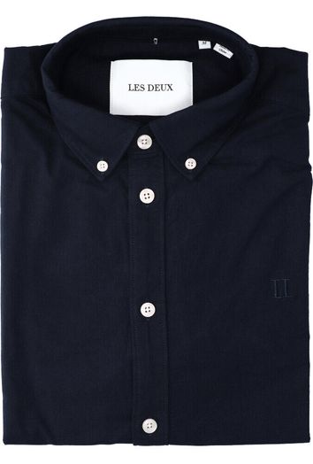 Blauw katoenen hemd (regular fit) en lange mouwen Les Deux